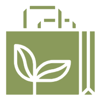 a bag icon with leaves on it.